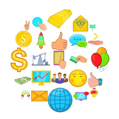 İlerletme Icons set, karikatür tarzı