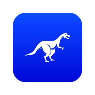 Theropod dinozor simgesi dijital mavi