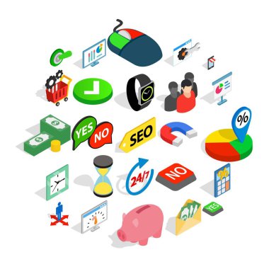 Icons set, izometrik stil değişimi