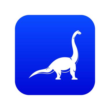 Brachiosaurus dinozor simgesi dijital mavi
