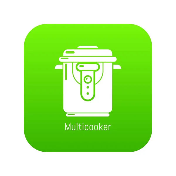 Multi cocina icono verde vector — Vector de stock