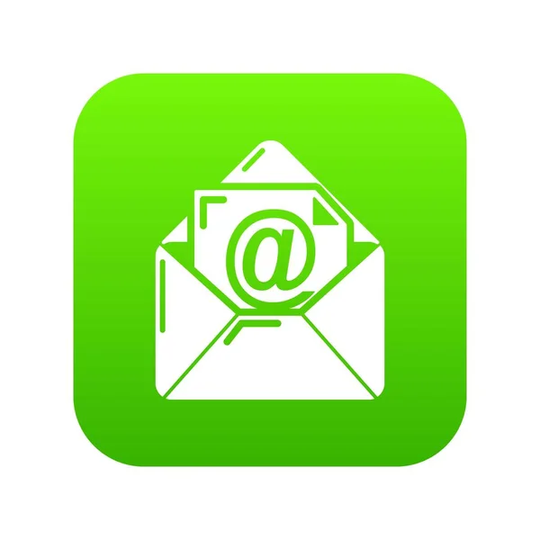 Ikona zelené vektor e-mailu — Stockový vektor