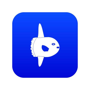 Küçük balık simgesi dijital mavi