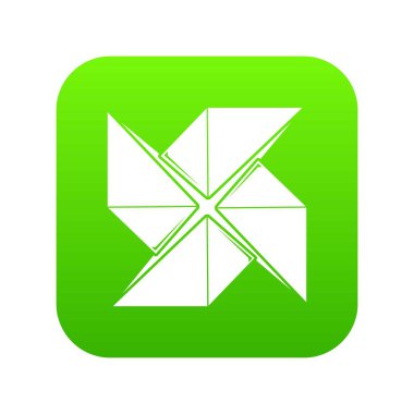 Origami shuriken yeşil simge vektör