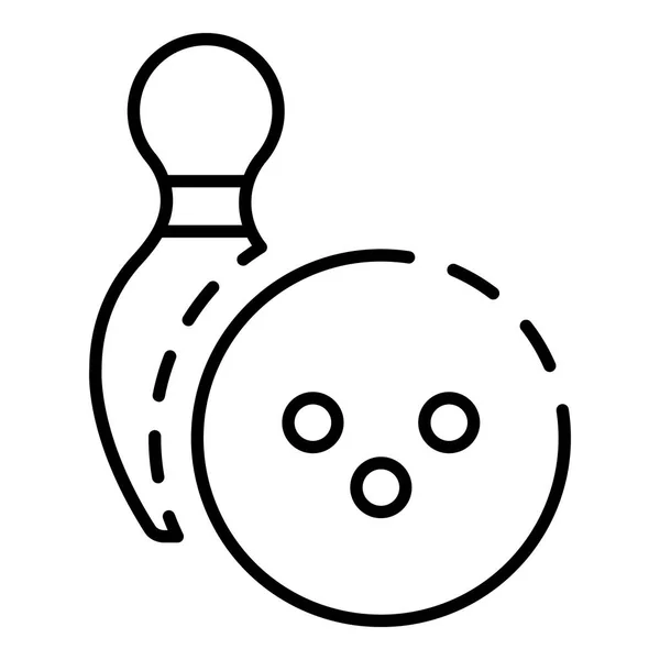 Icône de la ligue de bowling, style contour — Image vectorielle