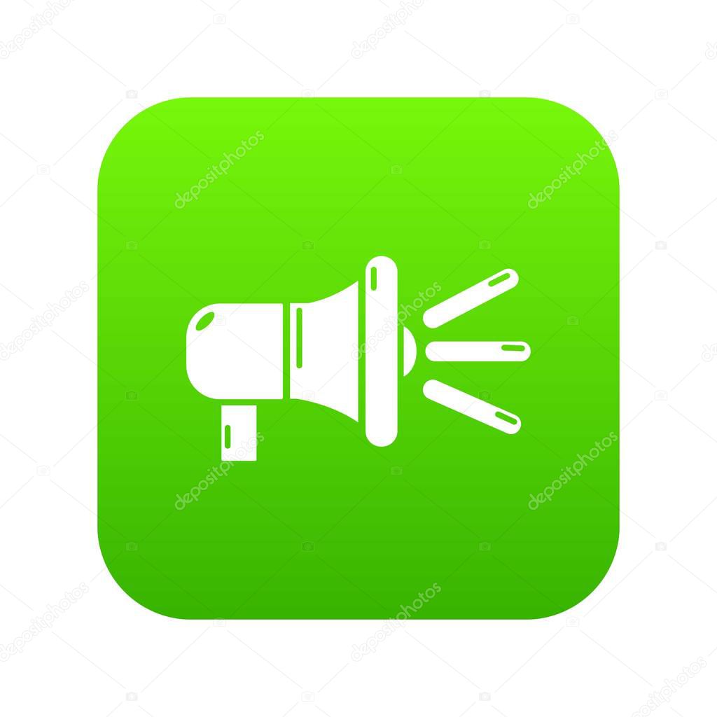 Megaphone icon green vector