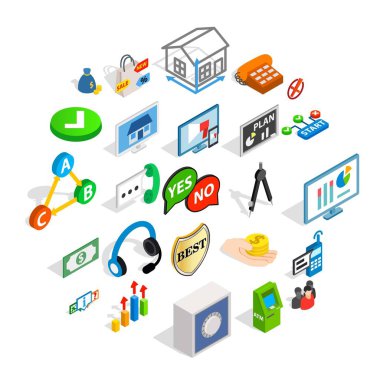 İş sorun simgeler kümesi, izometrik stili