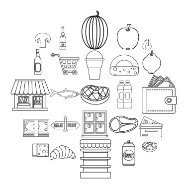 Bakkal Icons set, anahat stili