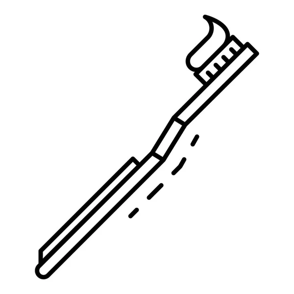 Иконка мягкой зубной щетки, стиль контура — стоковый вектор