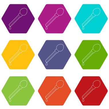 9 vektör pipet Icons set