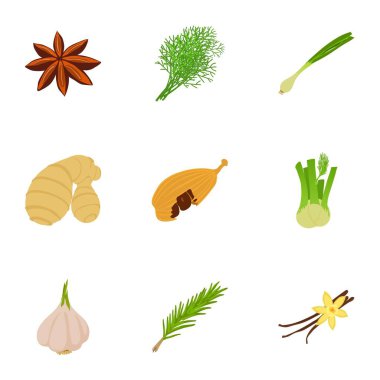 Greenfinch Icons set, karikatür tarzı