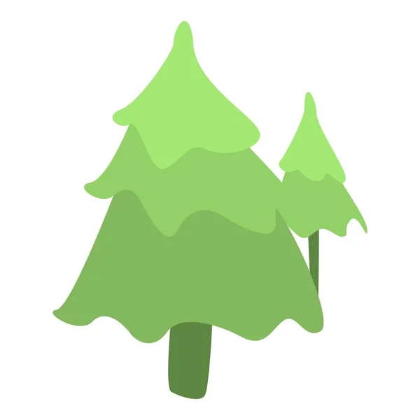 Erdei fenyő fa ikon, izometrikus stílus — Stock Vector