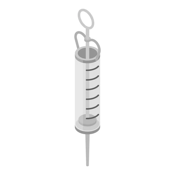 Skleněná injekční stříkačka ikona, izometrický styl — Stockový vektor