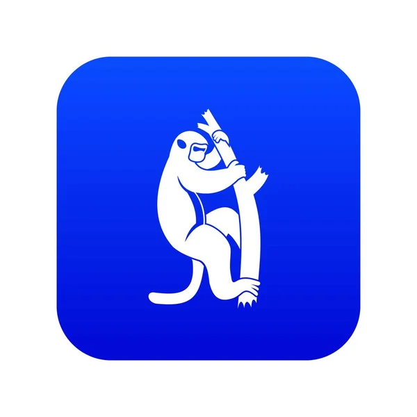 Makaken op een boom pictogram digitale blauw — Stockvector