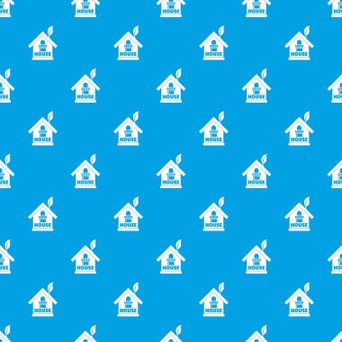 Yeşil ev desen vektör kesintisiz mavi