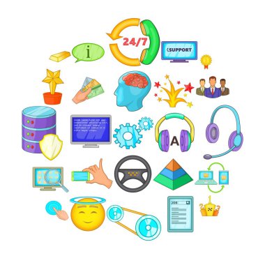 Başarı Icons set, karikatür tarzı