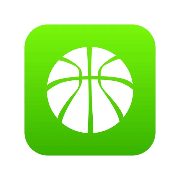 Icono de baloncesto vector verde — Vector de stock