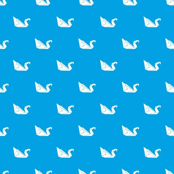 Łabędź origami szablon wektor bezszwowe niebieski — Wektor stockowy