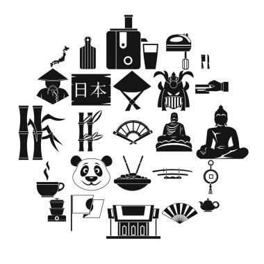 Suşi rulo simgeler kümesi, basit tarzı