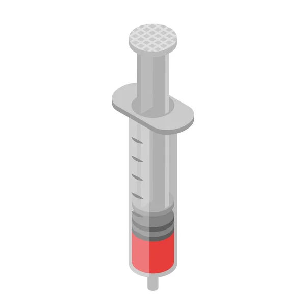 Blut medizinische Spritze Symbol, isometrischer Stil — Stockvektor