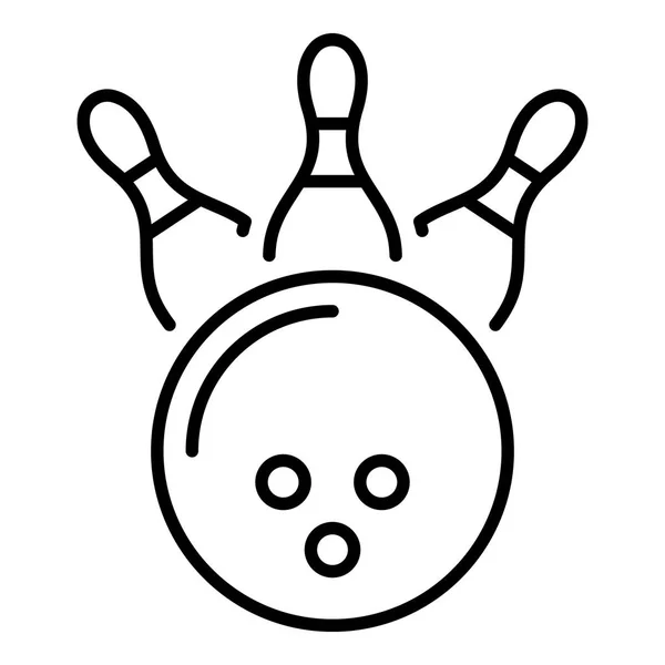 Bowling kingpin grève icône, style contour — Image vectorielle