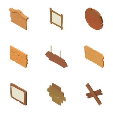 Çivi Icons set, izometrik stili