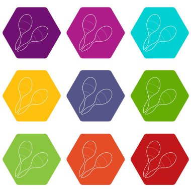 9 vektör marakas Icons set