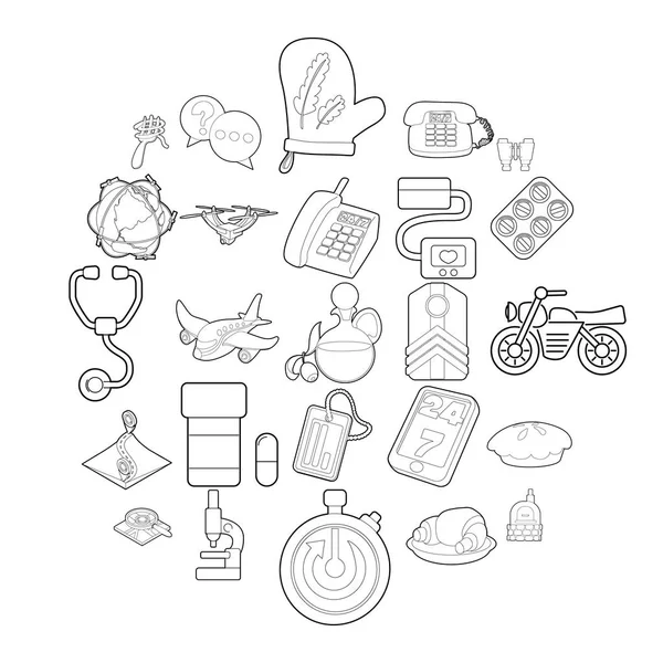 Liefert Icons gesetzt, Outline-Stil — Stockvektor