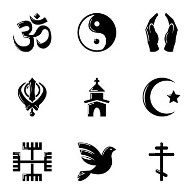 İnanç Icons set, basit tarzı