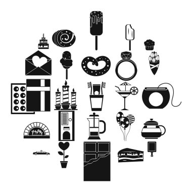 Ballı Icons set, basit tarzı