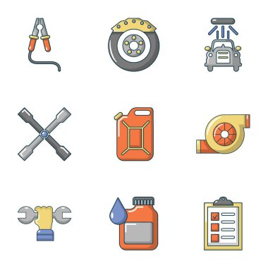Otomatik yenileme Icons set, düz stil