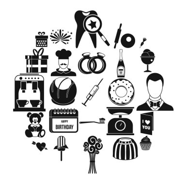 Kulağa hoş gelen Icons set, basit tarzı