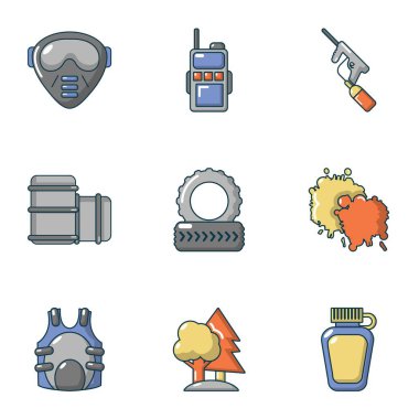 Sert Icons set, düz stil