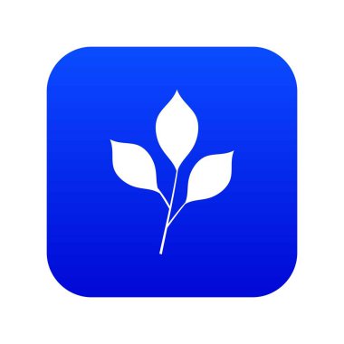 Kiraz yaprakları simgesi dijital mavi