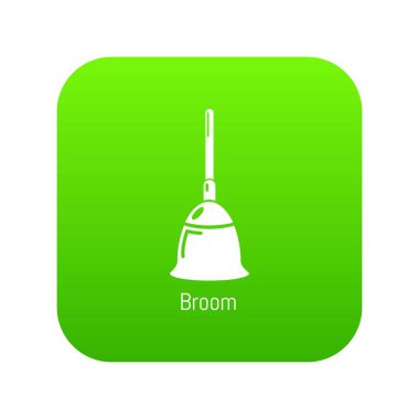 Süpürge yeşil simge vektör