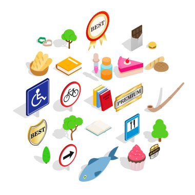 Scandinavia Icons set, izometrik tarzı