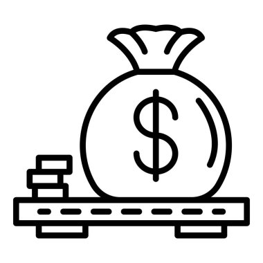 Yolsuzluk para çantası simgesini, anahat stili