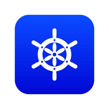 Gemi tekerlek simgesi dijital mavi