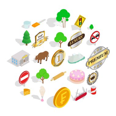 Çayır Icons set, izometrik stili