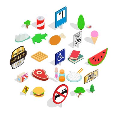 Helvetian Icons set, izometrik stili