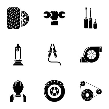 Ateşleme zamanlaması Icons set, basit tarzı