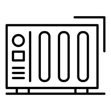 Elektrikli ev ısıtıcı simgesi, anahat stili