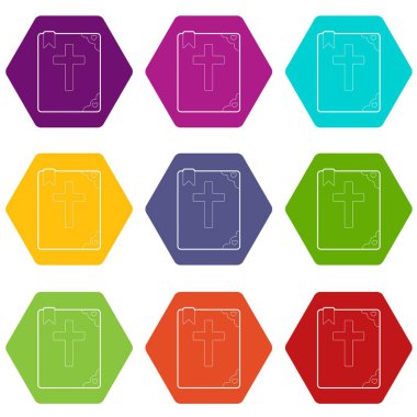 9 vektör İncil Icons set