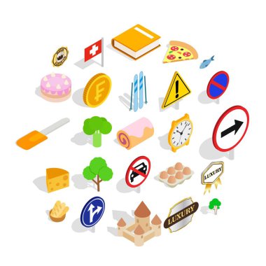 İsviçre Icons set, izometrik stili