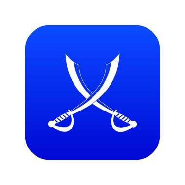 Çapraz kılıç simgesi dijital mavi