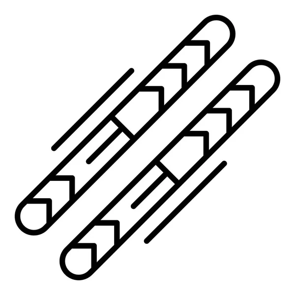 Icono del equipo de esquí, estilo de esquema — Vector de stock