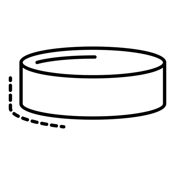 Hokejový puk ikona, styl osnovy — Stockový vektor