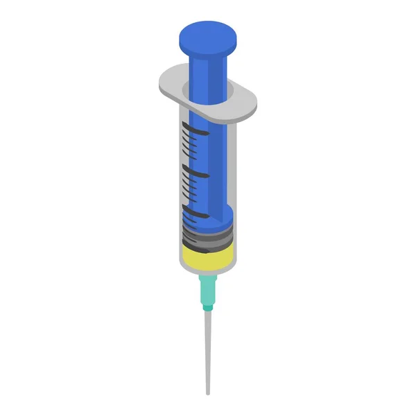 蓝色注射器图标, 等距样式 — 图库矢量图片