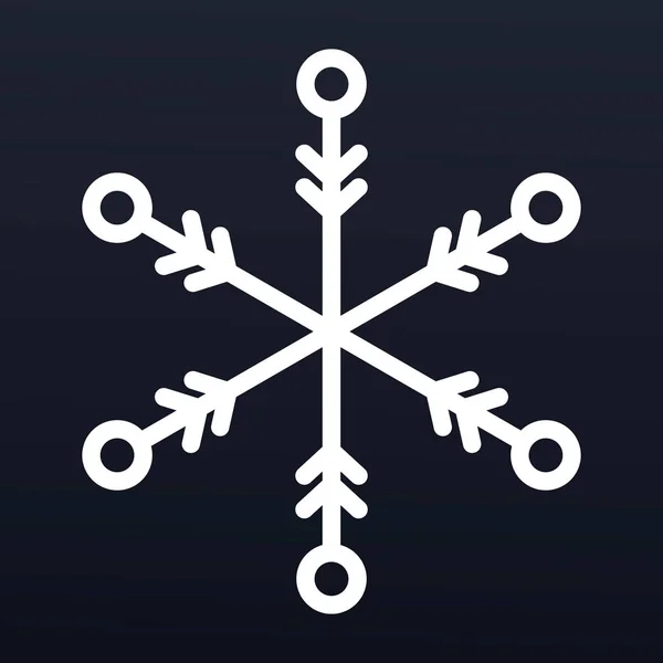 Icono de copo de nieve de Navidad, estilo de esquema — Archivo Imágenes Vectoriales