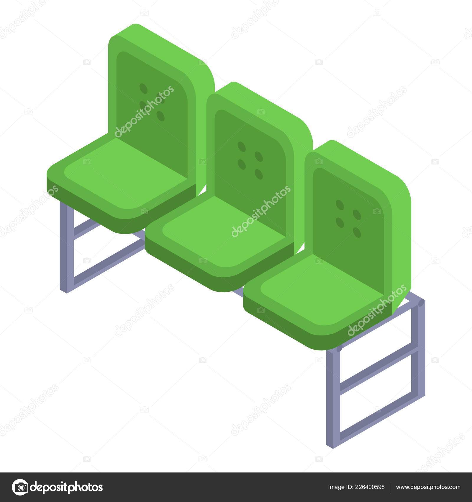 Grunen Stuhl Vom Fussball Arena Symbol Isometrische Stil